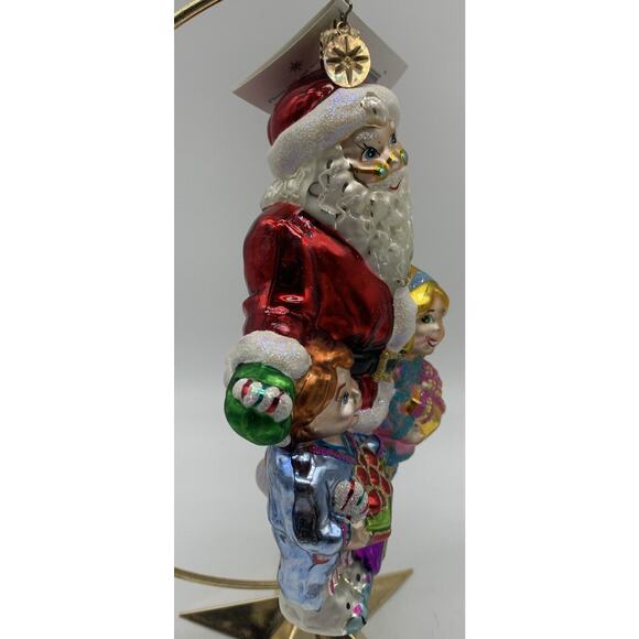 Vtg Radko Exclusive Design Christmas Ornament "SANTA'S VISIT" OG Box Hang Tag - Picture 2 of 9